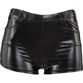 Sexy Shorts schwarz Hot Pants glänzend S/M 34 – 40