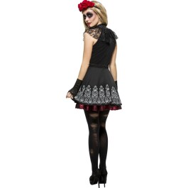 Sexy Sugar Skull Kostüm Gothic Outfit La Catrina XS 32/34