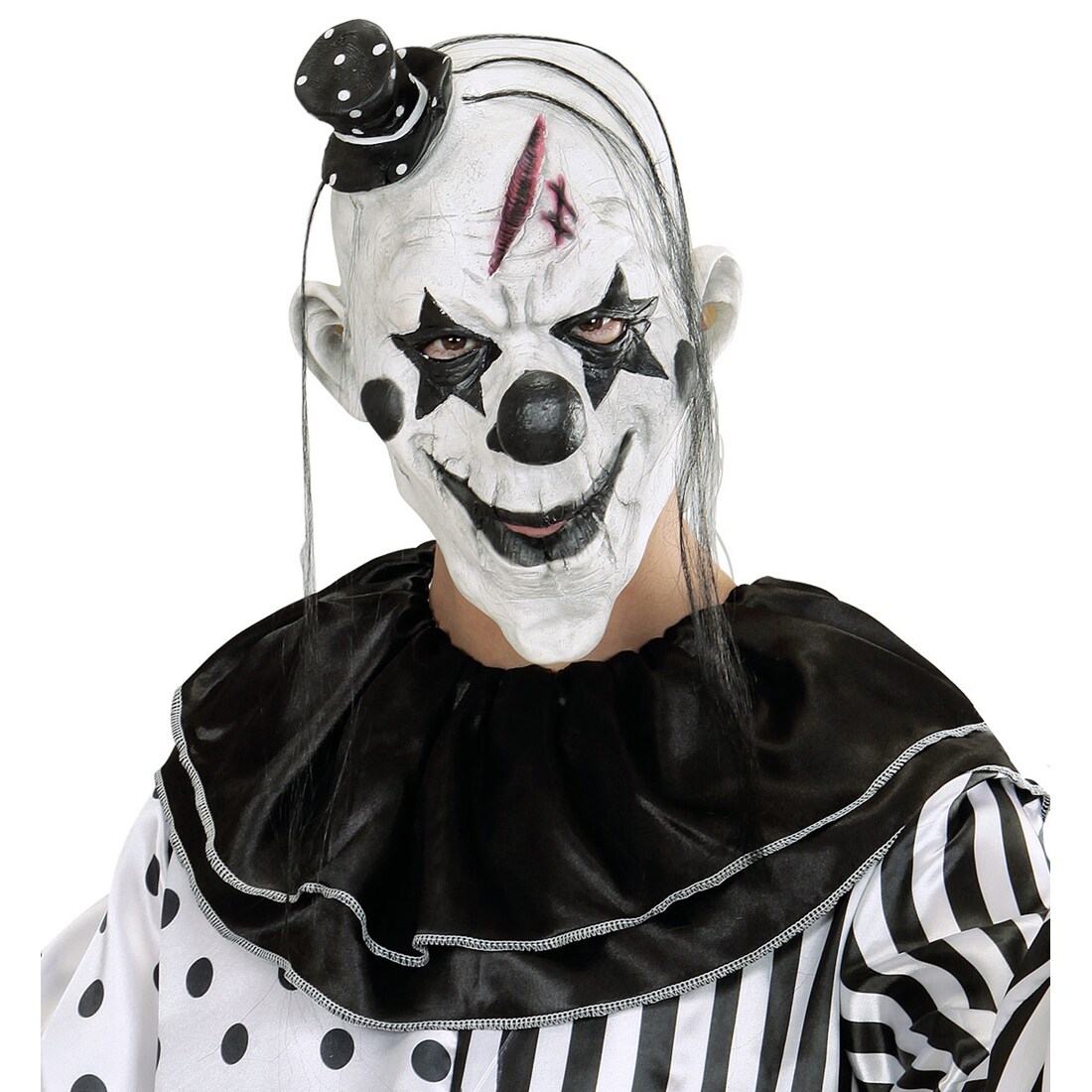 Killer Clown Maske Horror Clownsmaske mit Hut Haaren, 15,99 €