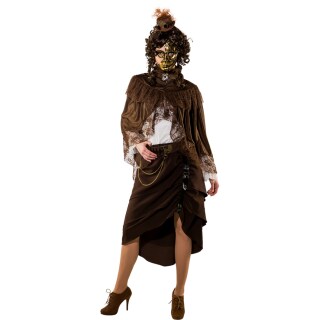 Eleganter Steampunk-Umhang für Frauen Braun L/XL (44 - 50)