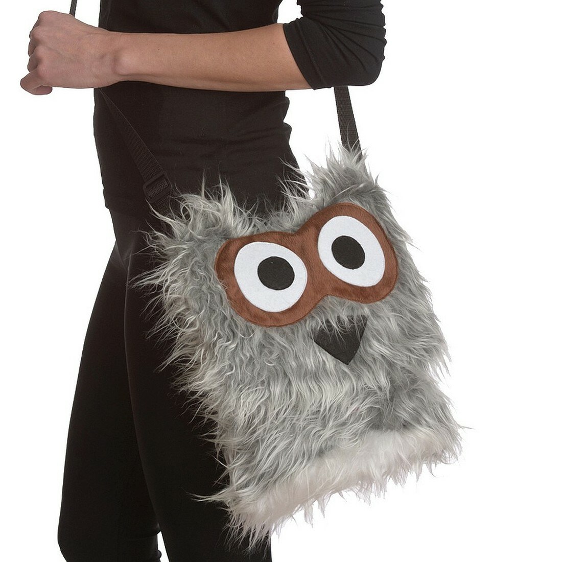 Lustige Eulen Umhangetasche Fur Damen Grau Braun 30x25cm 9 99