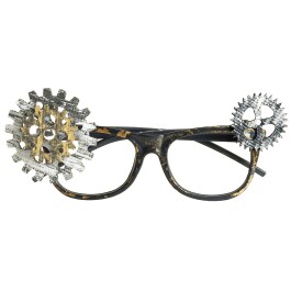 Extravagante Steampunk Brille mit Zahnrädern