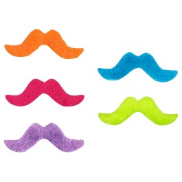 Set mit 5 Schnurrbärte Neonfarben Schnauzer Mustache