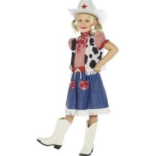 Cowboy Mädchen Kostüm Cowgirl Kostüm Mehrfarbig M 140 cm Western Klei,  35,95 €