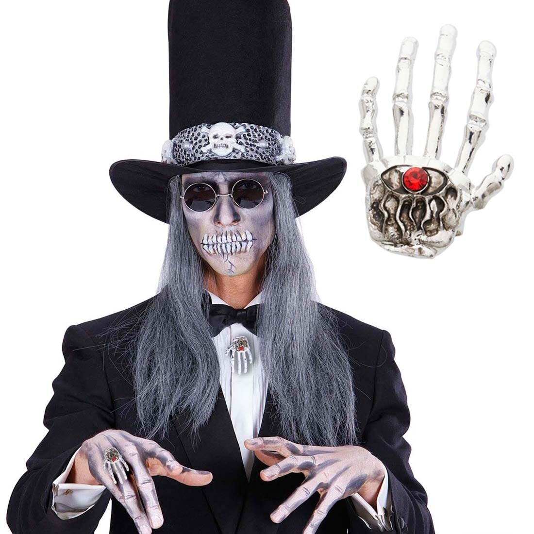 Skeletthand Ring Gothic Fingerring silber Knochenhand Fingerschmuck, 3,99 €
